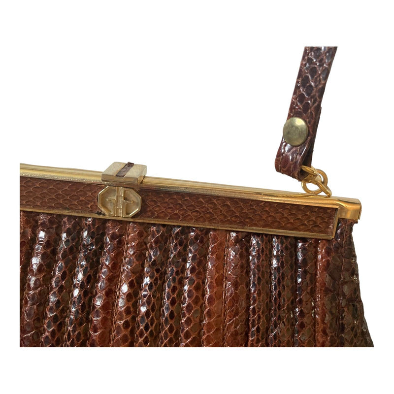 GE Brown Clutch Bag With Removable Shoulder Strap - Ava & Iva