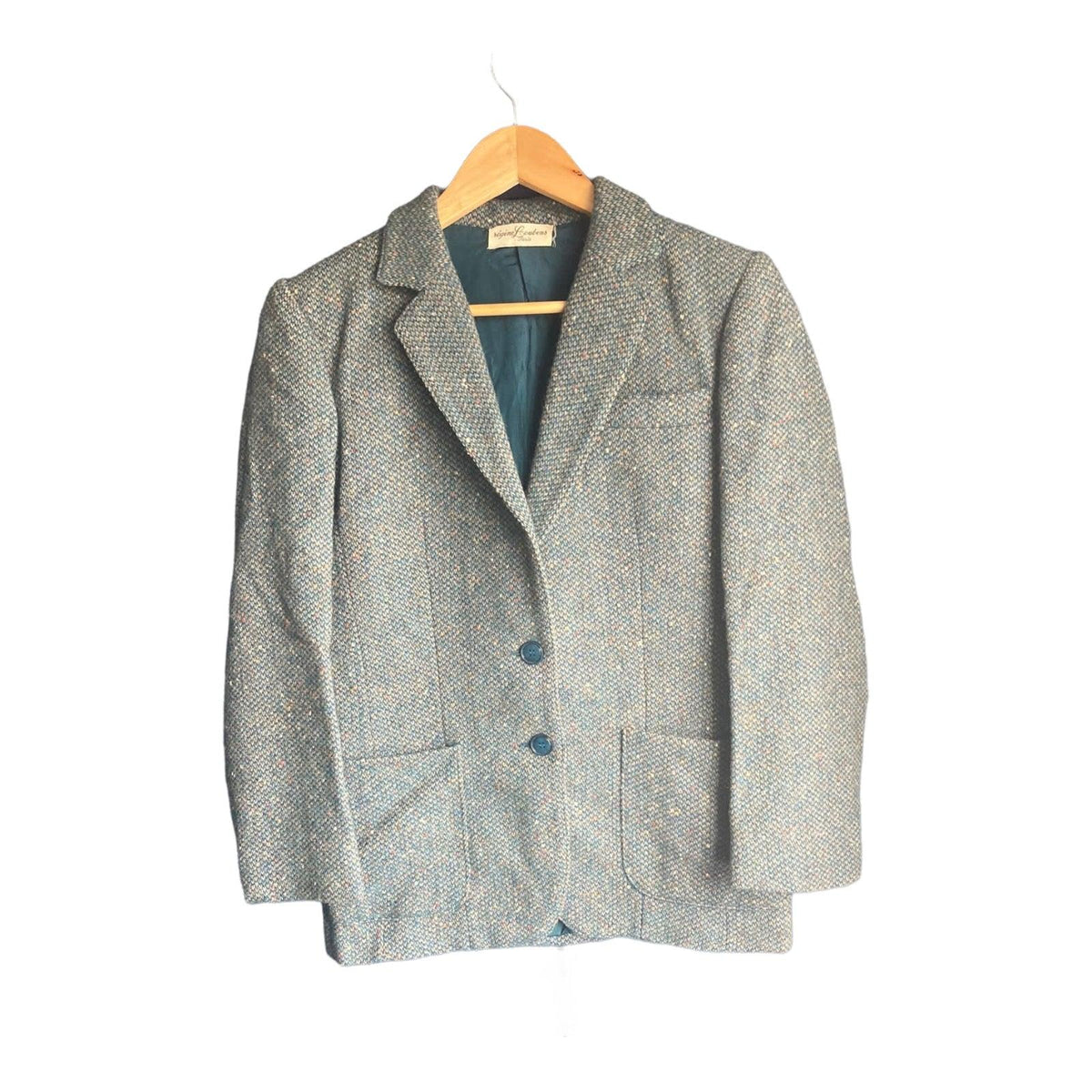 Regine Loubens Vintage Wool Green Tweed Skirt Suit UK Size 10 - Ava & Iva