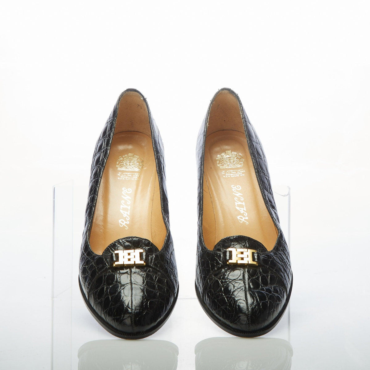 Rayne Leather Black Court Shoe UK Size 7.5. - Ava & Iva