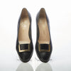 Salvatore Ferragamo Leather Black Pump Style Shoe UK Size 5.5. - Ava & Iva