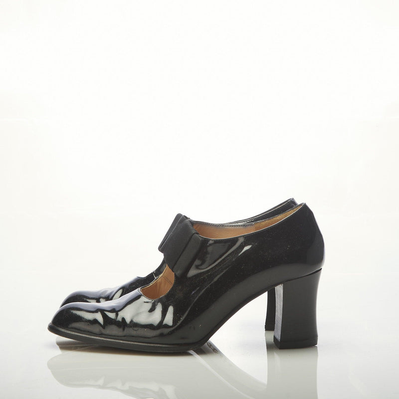 Giorgio Pacini Azzurra Patent Leather Black Mary Jane Style Shoe UK Size 7 - Ava & Iva