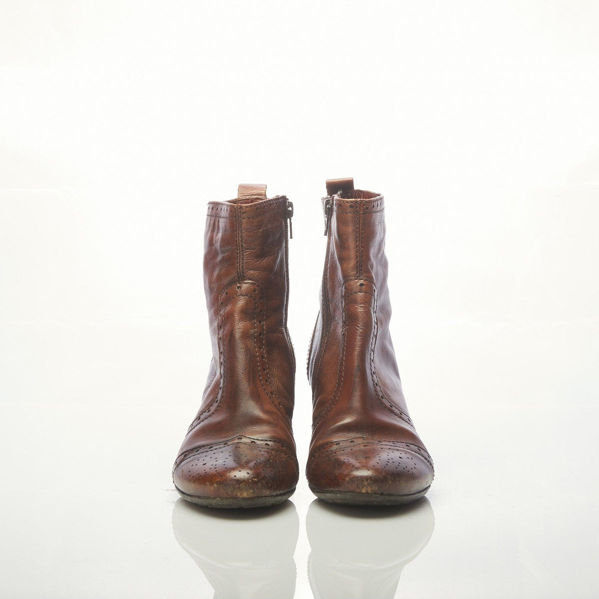 Manas Design Leather Brown Ankle Boot UK Size 6. - Ava & Iva