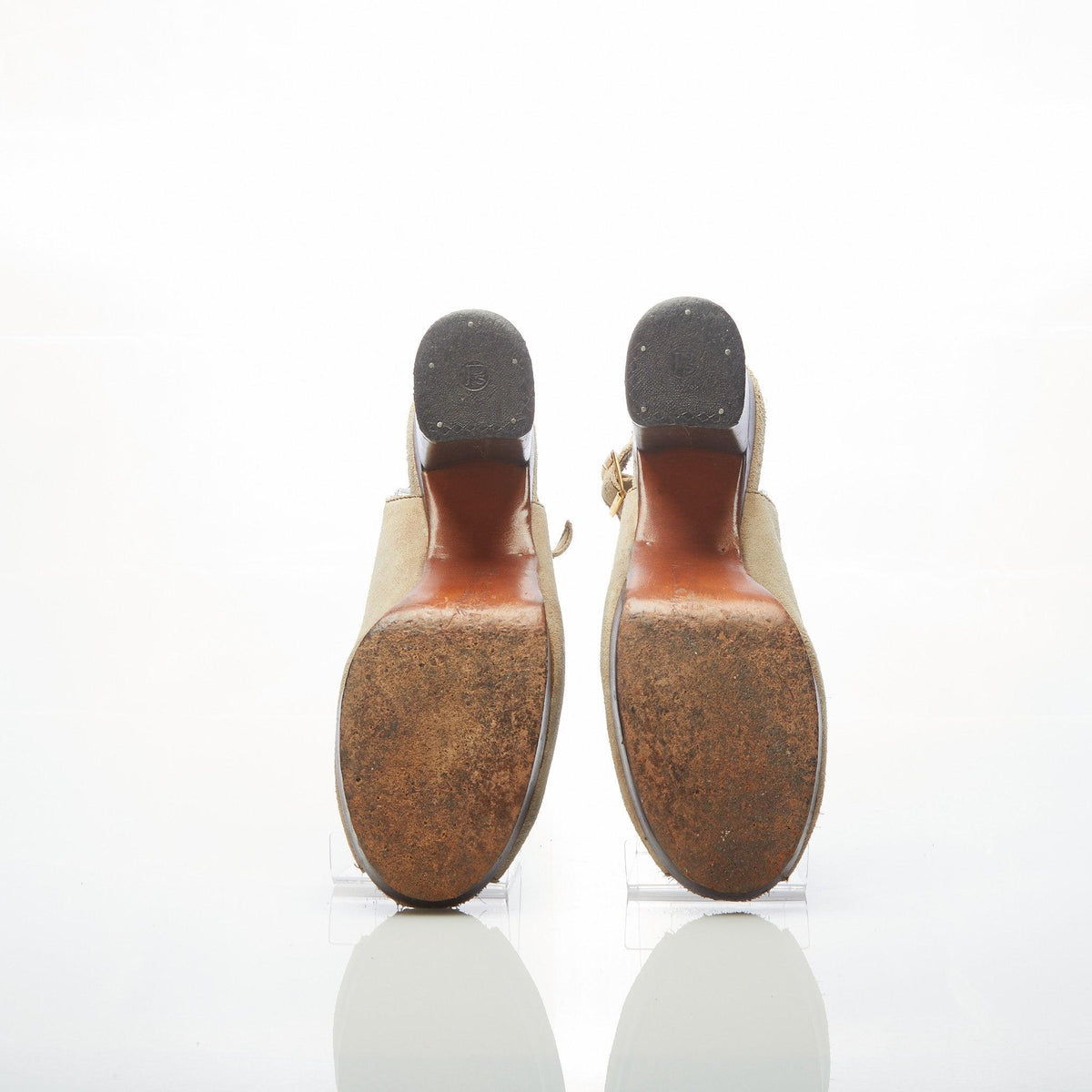 Elliot Suede Taupe Slingback Peeptoe Platform Sandal UK Size 5 - Ava & Iva