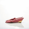 Carvella Leather Pink Wedge Peeptoe Mules UK Size 7. - Ava & Iva