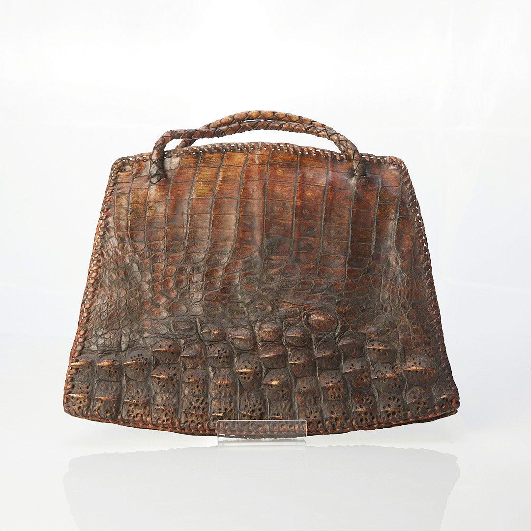 Vintage Genuine Crocodile Fixed Handle Handbag - Ava & Iva
