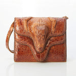 Vintage Genuine Alligator Brown Handbag - Ava & Iva