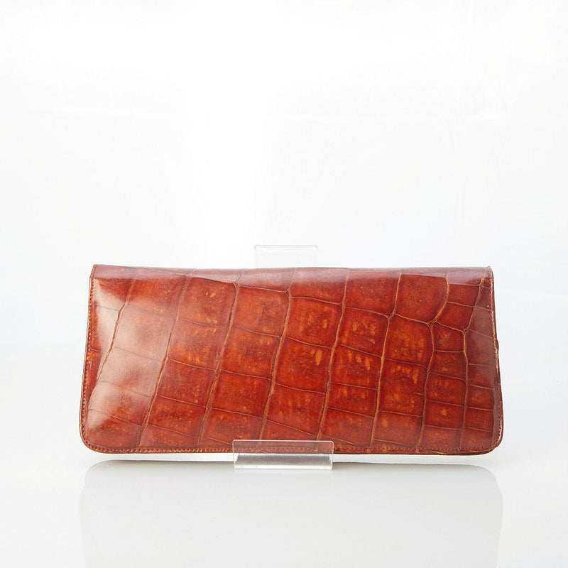 Vintage Leather Tan Clutch Bag - Ava & Iva