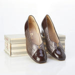 Van-Dal "Brooke V" Patent Leather Brown Shoe UK Size 7 - Ava & Iva
