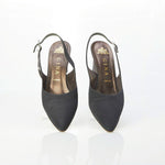Gina London Leather Black Sling Back Shoe UK Size 7. - Ava & Iva