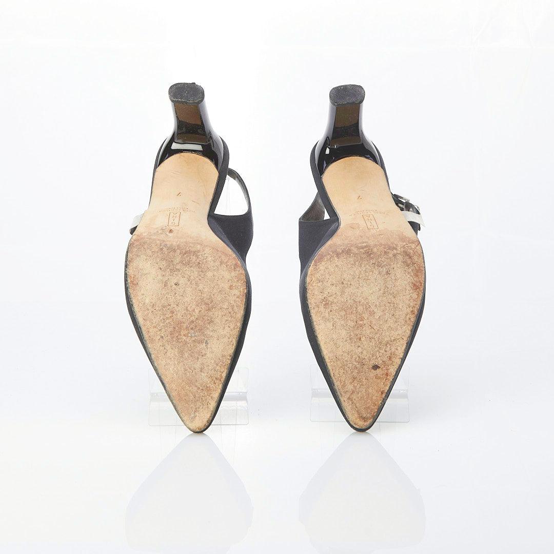 Gina London Leather Black Sling Back Shoe UK Size 7. - Ava & Iva