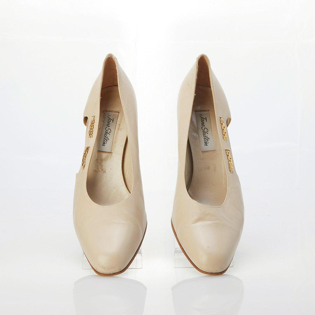 Jane Shilton Leather Cream Shoe UK Size 8 (EU41) - Ava & Iva