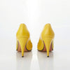 Andrea Carrano Semi Mesh & Leather Yellow Court Shoe UK Size 4.5 - Ava & Iva