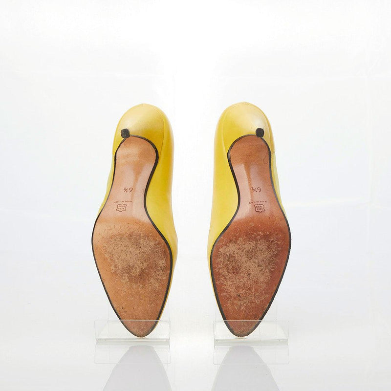 Andrea Carrano Semi Mesh & Leather Yellow Court Shoe UK Size 4.5 - Ava & Iva