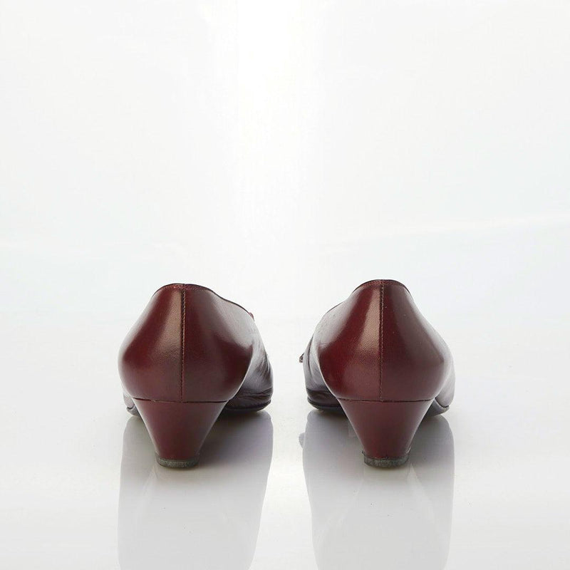 Bruno Magli Leather Burgundy Pump Style Slip On Shoe UK Size 5.5 - Ava & Iva