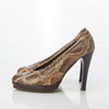 Stuart Weitzman Leather Snake Skin Platform Court Shoes UK Size 5.5. - Ava & Iva