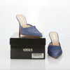 Versus Versace Suede Airforce Blue Heeled Mule UK Size 7 - Ava & Iva