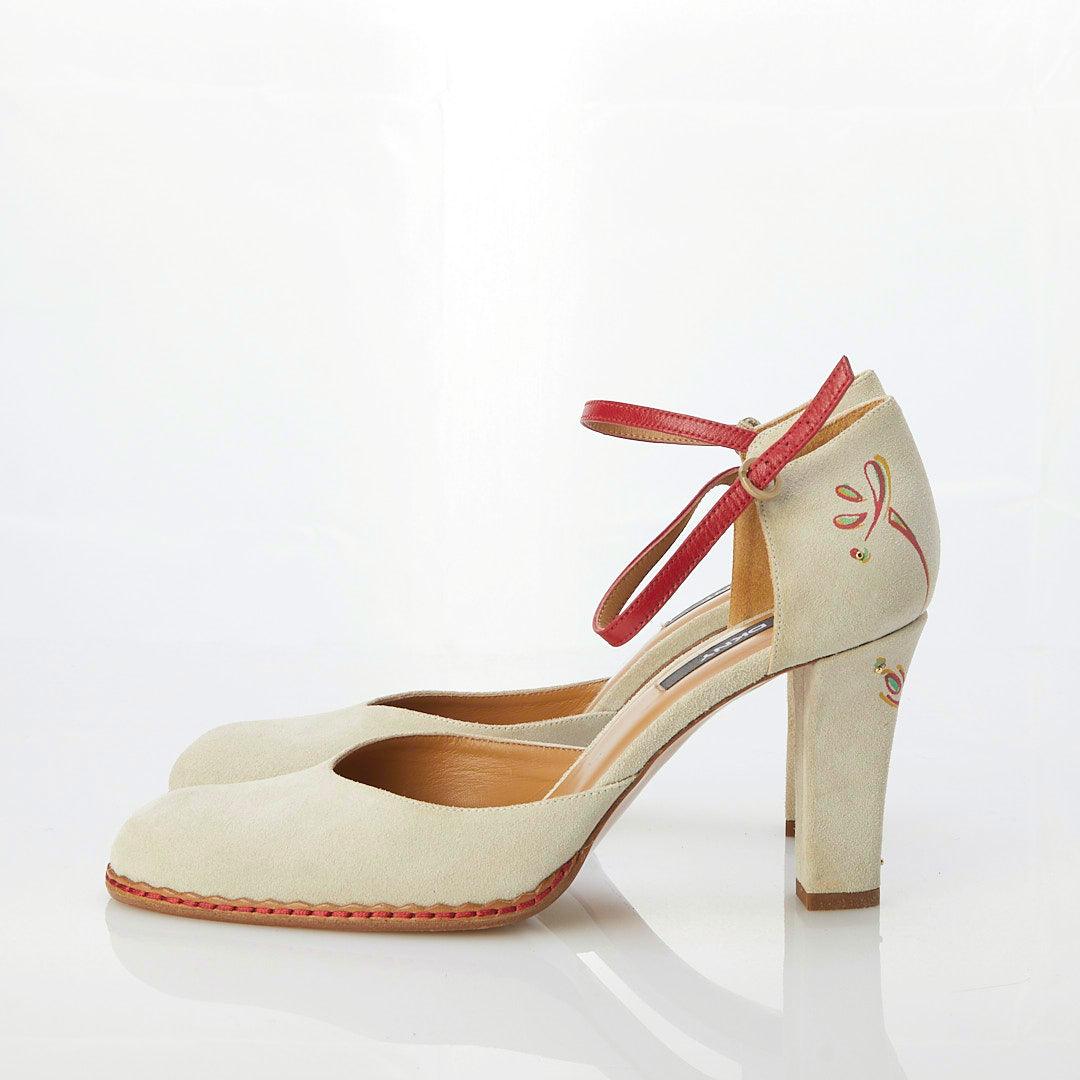 DKNY Suede Cream Mary Jane Shoe US 9.5 / UK 6.5 - Ava & Iva