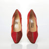 Salvatore Ferragamo "Summer" Suede Red / TangerineMulti Court Shoe Size 7.5 - Ava & Iva