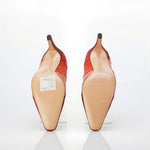 Salvatore Ferragamo "Summer" Suede Red / TangerineMulti Court Shoe Size 7.5 - Ava & Iva