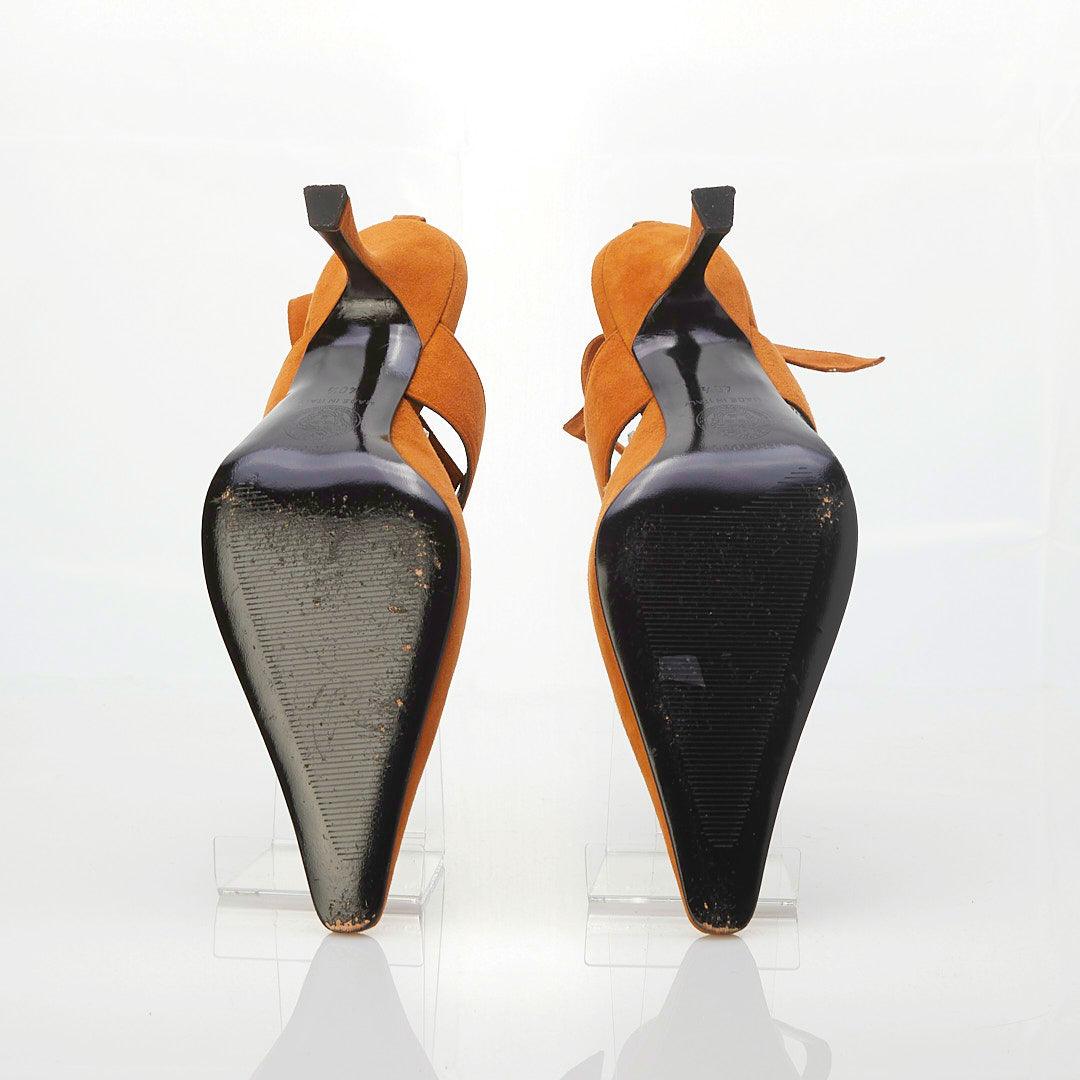 Gianni Versace Suede Leather Rust Shoe UK Size 7.5 - Ava & Iva