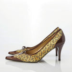 Charles Jourdan Paris Leather Leopard Skin Court Shoe UK Size 9.5. - Ava & Iva