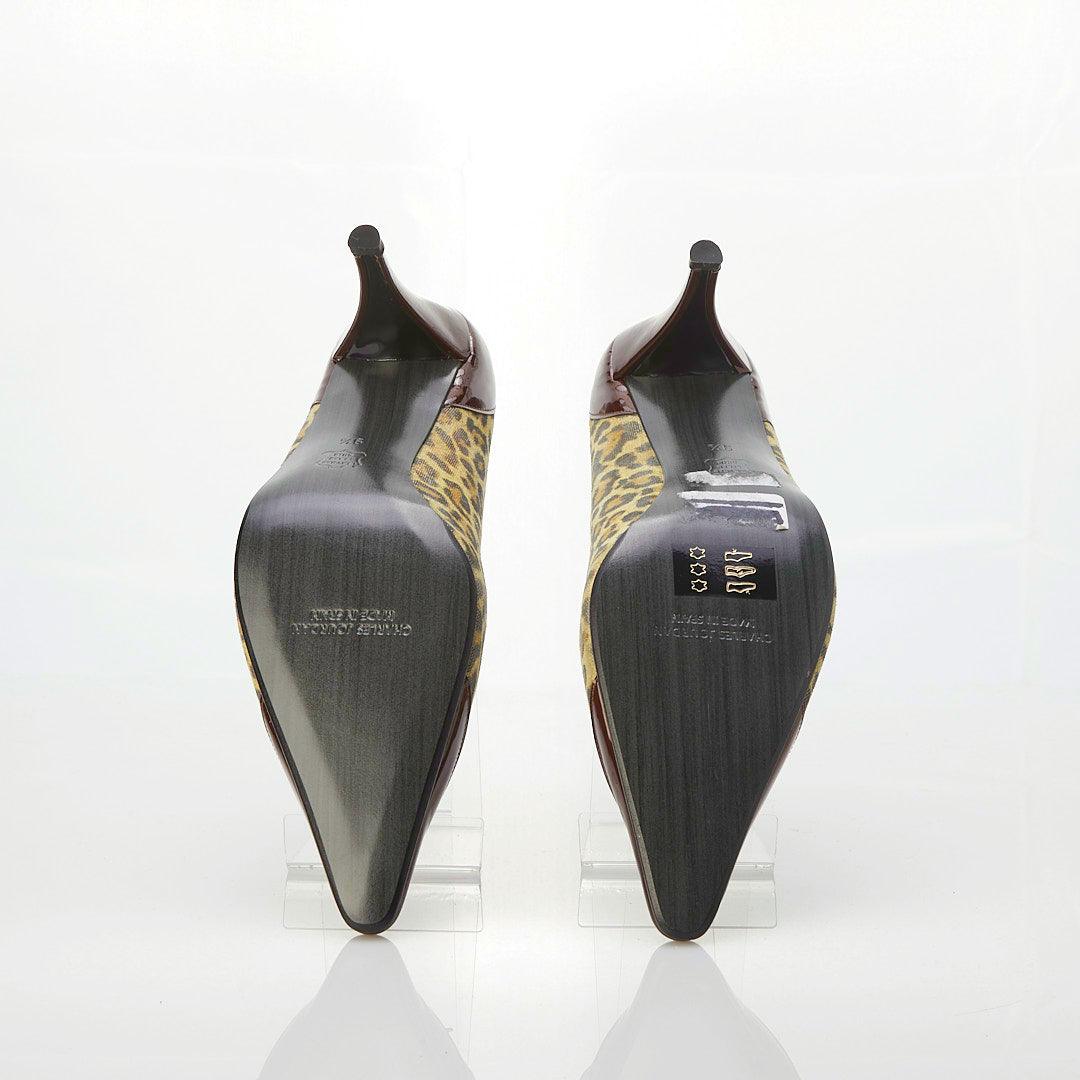 Charles Jourdan Paris Leather Leopard Skin Court Shoe UK Size 9.5. - Ava & Iva