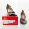 Charles Jordan Paris Patent Leather Taupe & Black Shoe UK Size 9.5 - Ava & Iva