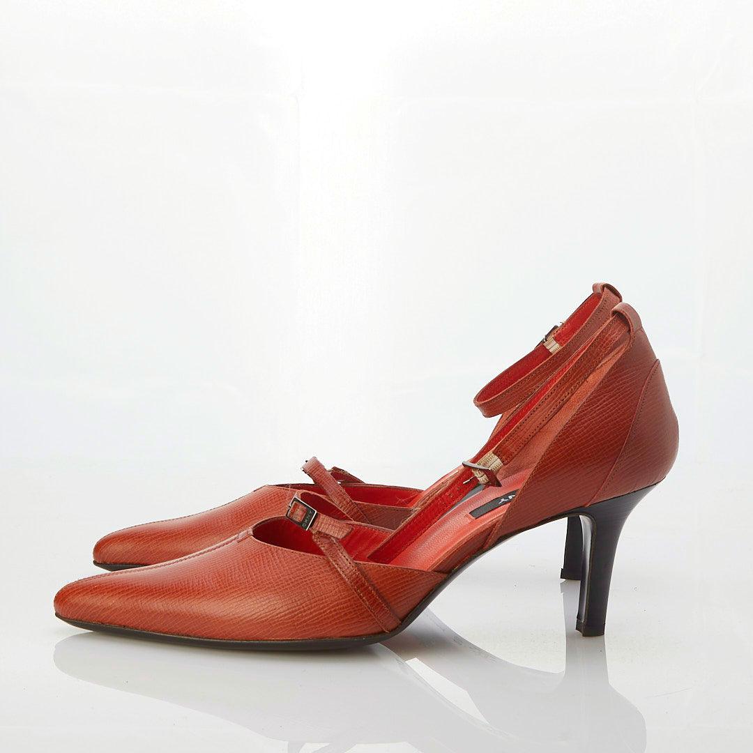 DKNY Leather Burnt Orange Shoe with Ankle Strap US10 /UK7 - Ava & Iva