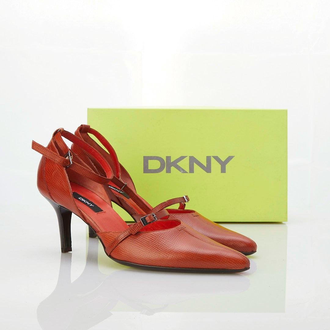 DKNY Leather Burnt Orange Shoe with Ankle Strap US10 /UK7 - Ava & Iva