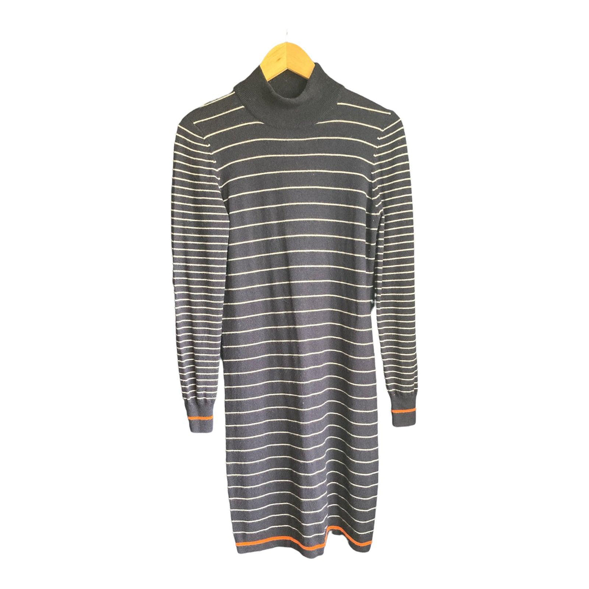 Cynthia Rowley Merino Wool Navy And White Long Sleeved Dress UK Size Medium - Ava & Iva