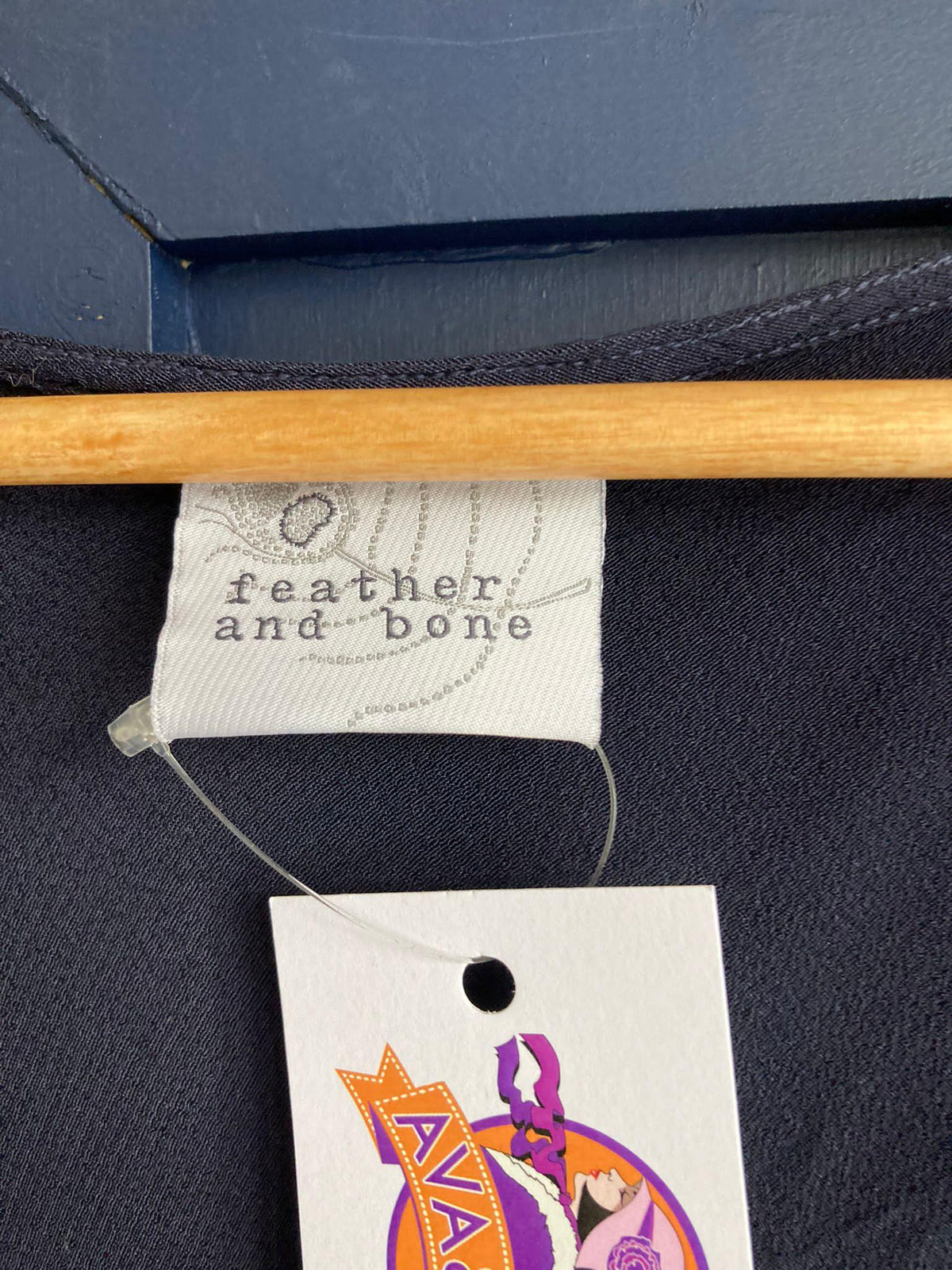 Feather and Bone Navy 3/4 Sleeved Dress Size 2 UK Size 10/12 - Ava & Iva