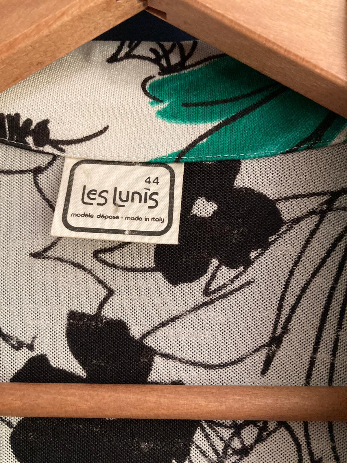 Les Lunis White Green And Black Short Sleeved Dress Size 44 UK Size 12 - Ava & Iva