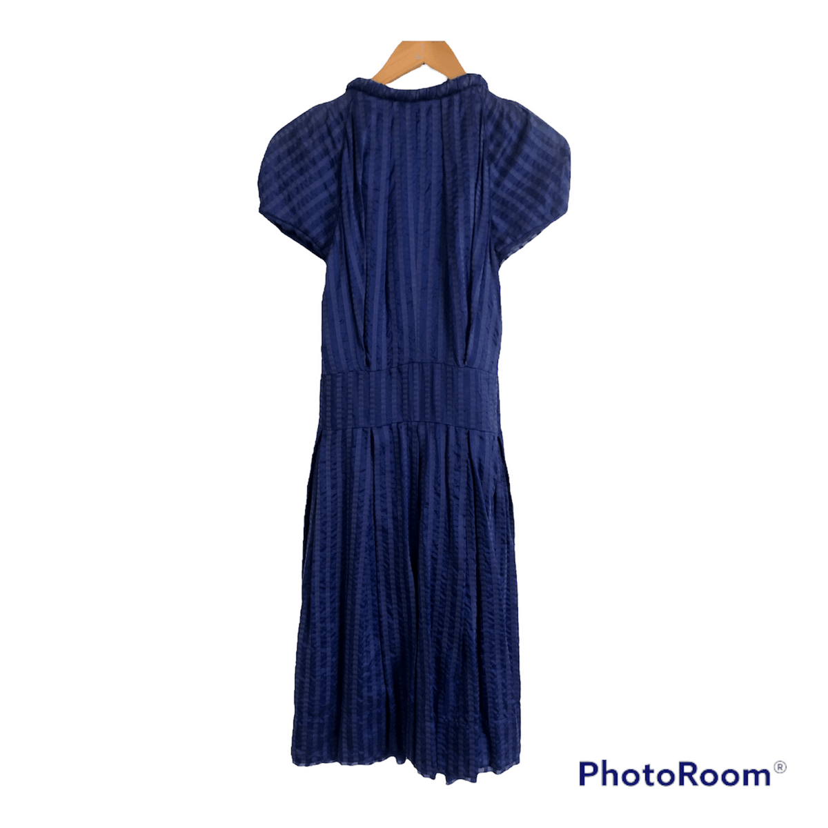 Zac Posen Silk Blend / Chiffon Short Sleeve Midi Dress Cobalt Blue UK Size 8 - Ava & Iva