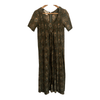 Vintage Miss Selfridge Cotton Short Sleeve A-Line Maxi Dress Brown Multi Paisley Print UK Size 6-8 - Ava & Iva