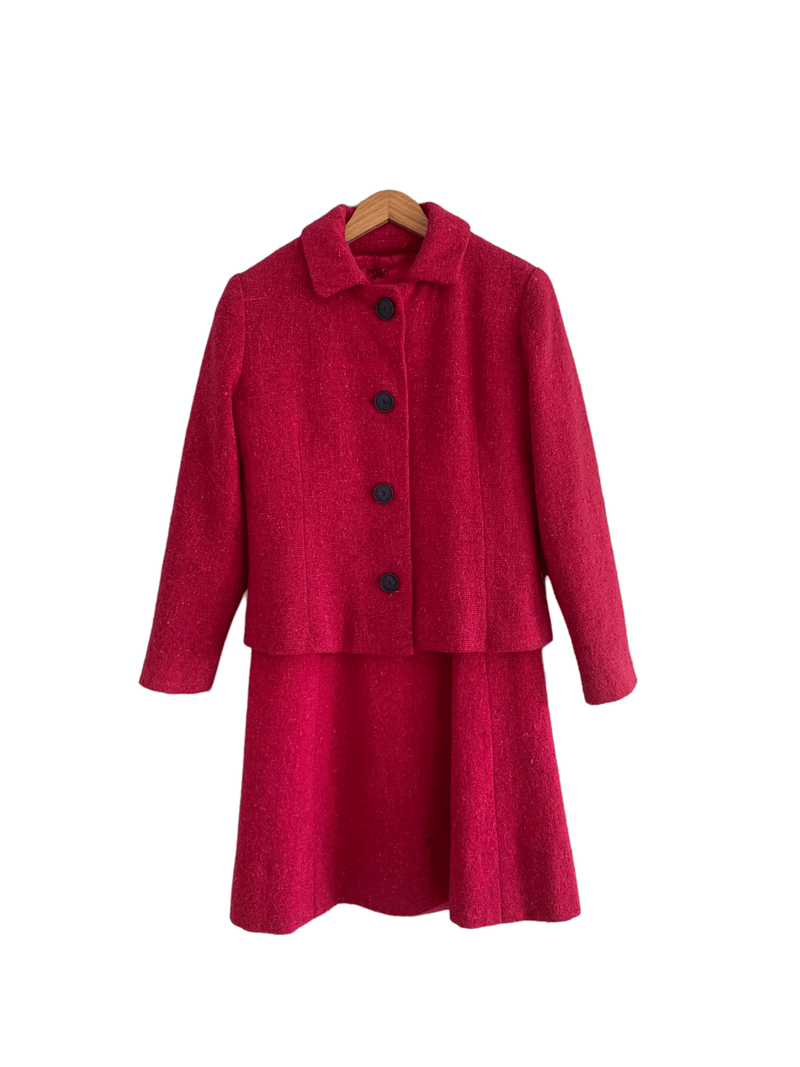 Vintage Dress and Jacket Suit Pink UK Size Medium - Ava & Iva