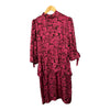 Jaeger Silk Pink/Black Rose Patterened 1/2 Sleeve Dress UK Size 14 - Ava & Iva