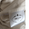 Prada Milano Silk Crepe Long Sleeve Designer RUNWAY Midi Dress Cream Brown UK Size 6-8 - Ava & Iva