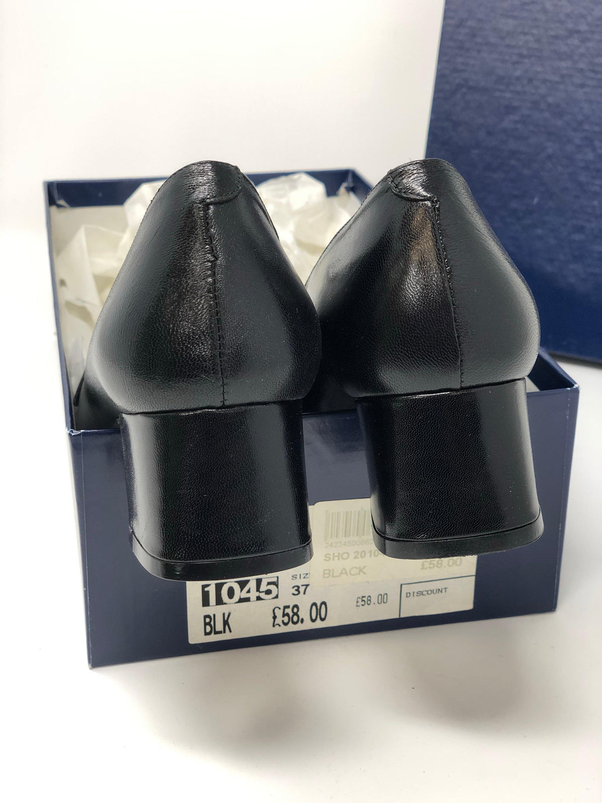 Shortlands Black Leather Low Heeled Court Shoes Size 37 (UK4) - Ava & Iva