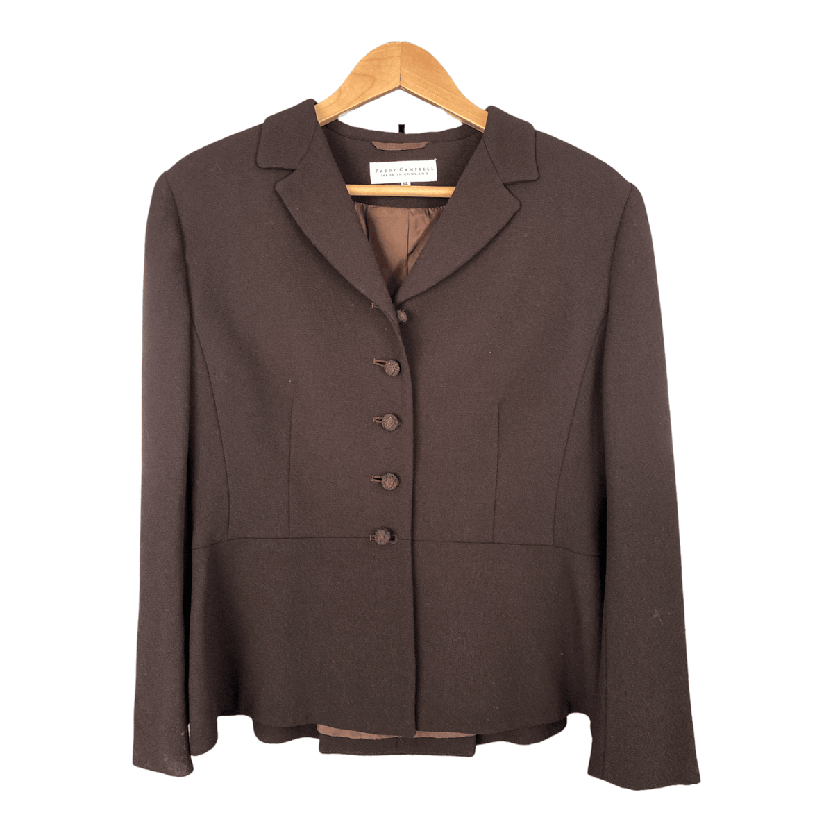 Paddy Campbell Brown Wool Crepe Skirt Suit UK Size 12/14 - Ava & Iva