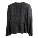 Raul Blanco New York Vintage Silk Wool 80s Evening Jacket Black Swirl Pattern UK12 - Ava & Iva