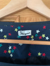 Unger 100% Silk Square Neck Star Dress Navy UK Size 10-12 - Ava & Iva