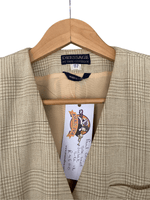 Dressage Paul Costelloe 100% Irish Linen Jacket Cream Check UK Size 12 - Ava & Iva