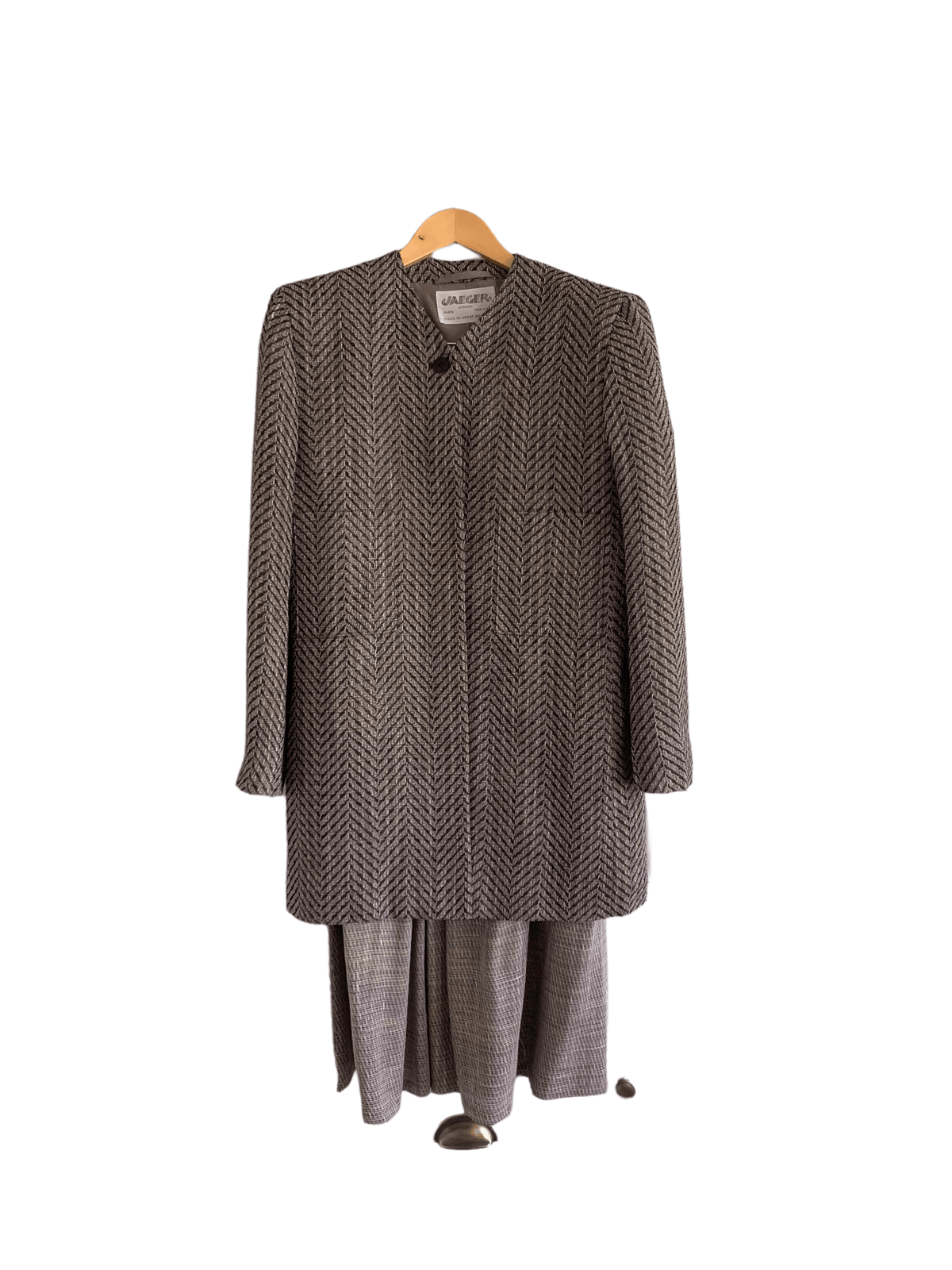 Jaeger Jacket and Skirt Suit Brown UK Size 10/12 - Ava & Iva