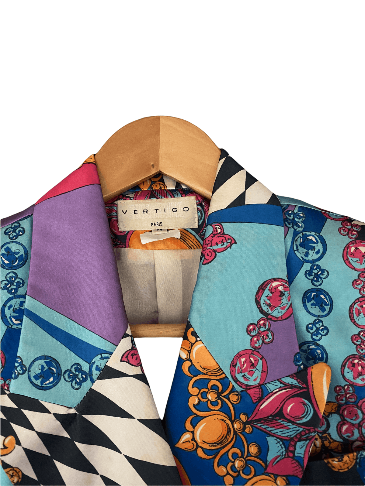 Vertigo Pour La Ville Multicoloured Double Breasted Jacket UK Size 10 - Ava & Iva