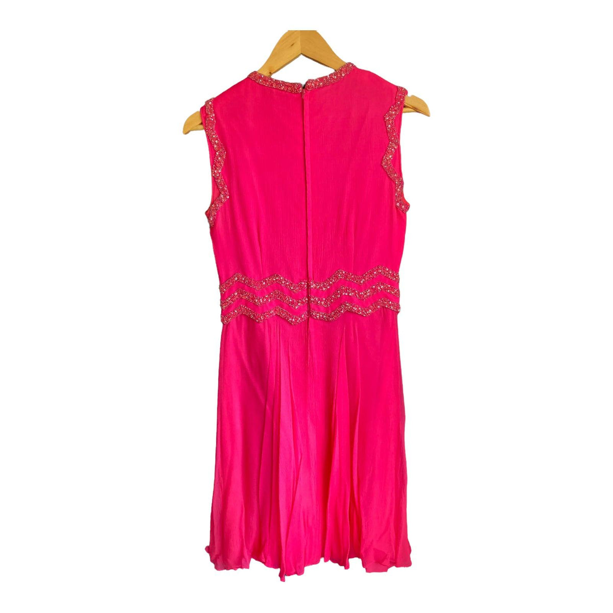 Vintage Cerise Pink Sleeveless Dress UK Size 8 - Ava & Iva