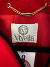 Viyella Vintage Wool and Mohair Round Collar Jacket Red UK Size 10 - Ava & Iva