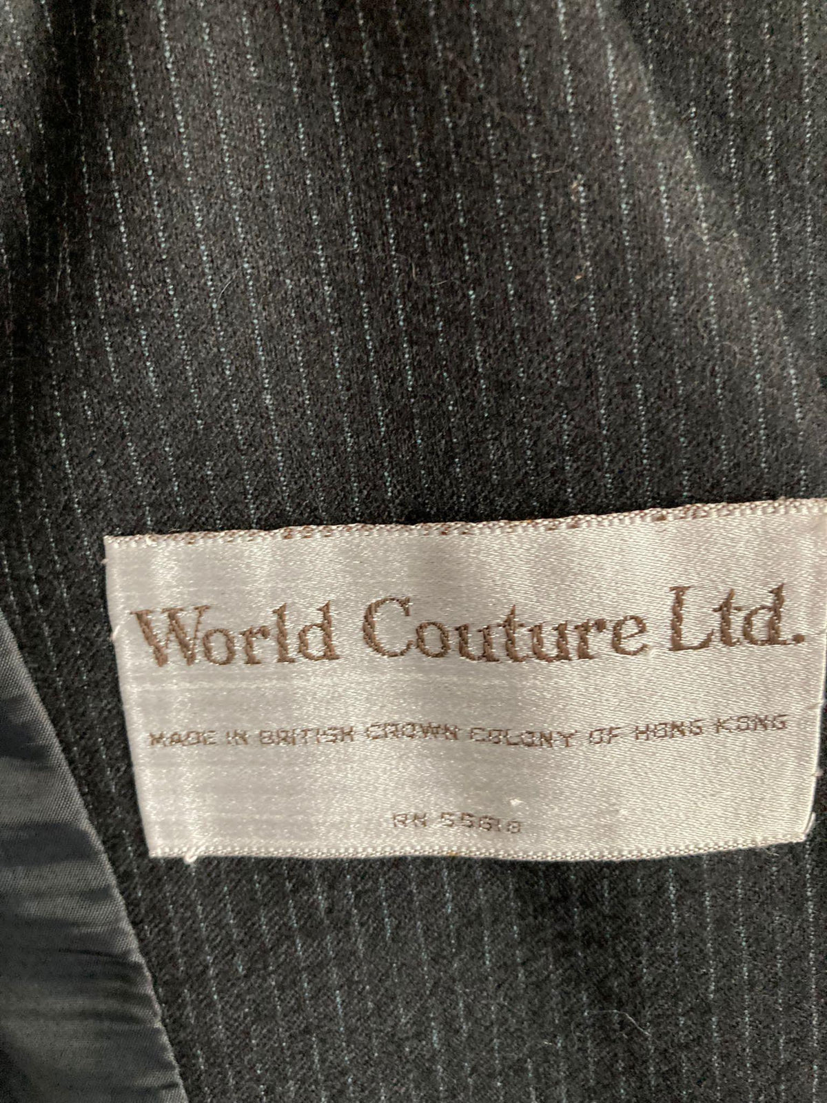 World Couture Wool Grey Pinstripe Skirt Suit Jacket UK Size 12 Skirt UK Size 8 - Ava & Iva