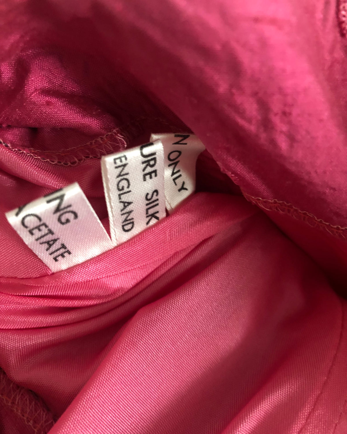 S.W.10 London Vintage 100% Raw Silk Embroidered Strapless Sleeveless Midi Cocktail Dress Pink Circle Print UK Size 10 - Ava & Iva