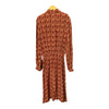 Serbaldi Silk Rust Patterned Long Sleeved Dress UK Size 10 - Ava & Iva