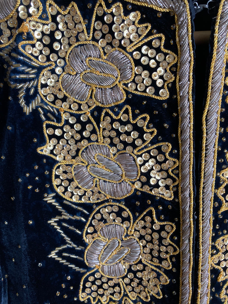 Vintage Black With Gold Embellishment Jacket UK Size 14 - Ava & Iva